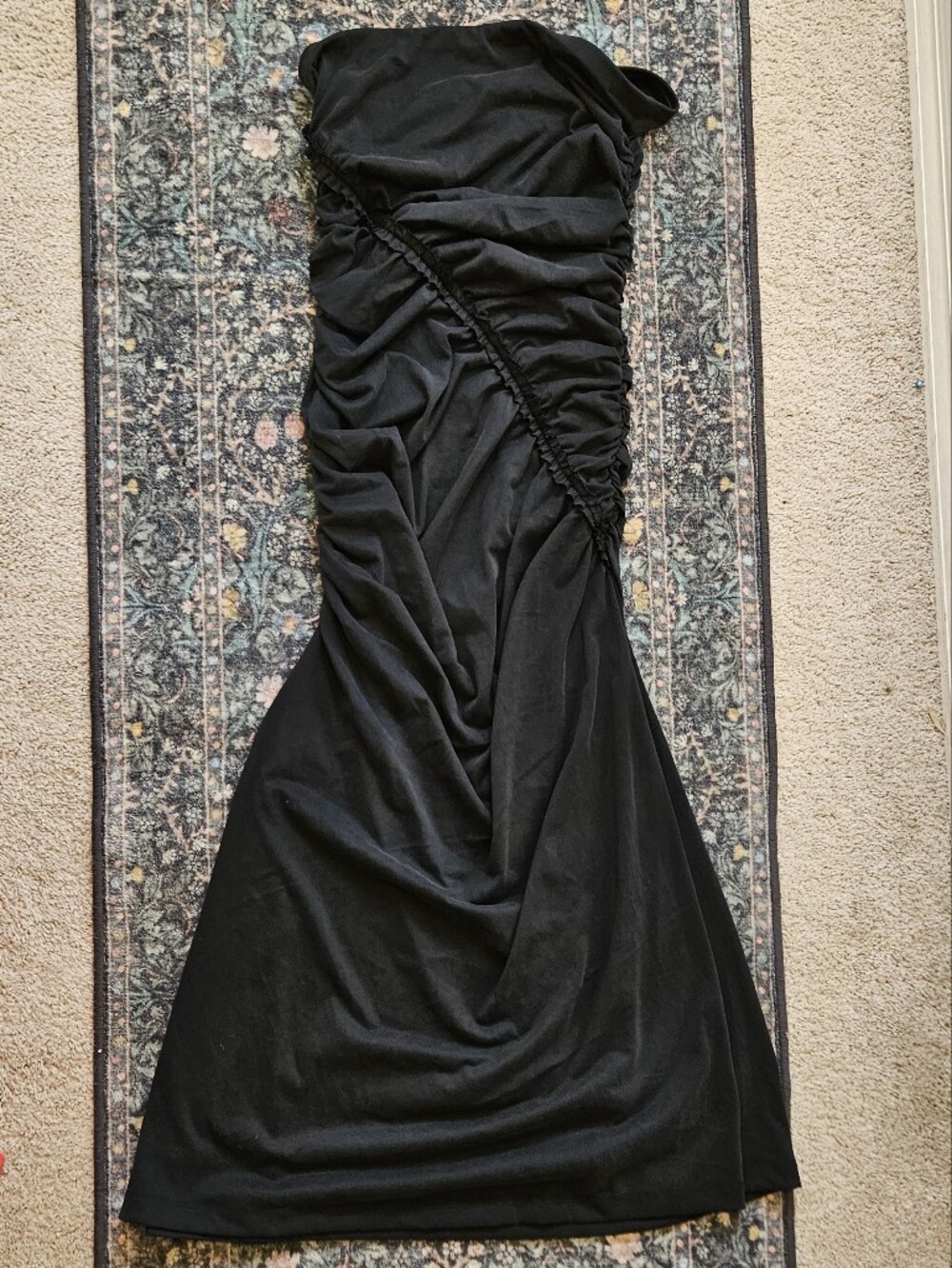 Anthropologie Black Strapless Ruched Women’s Dress